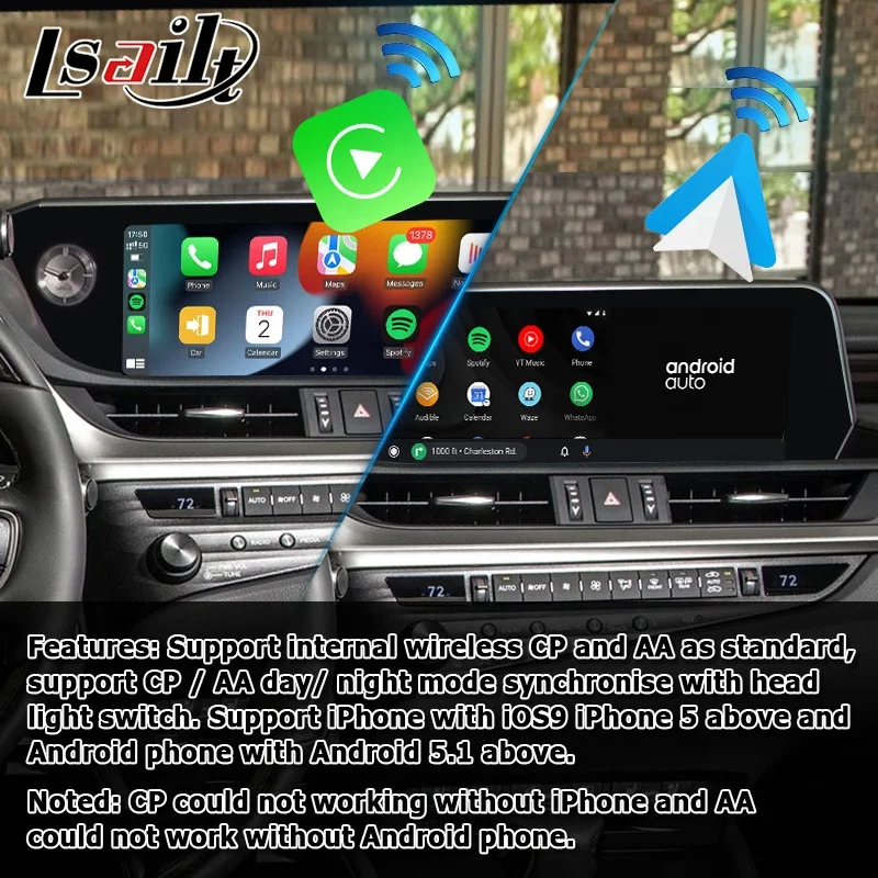 Android wireless CP AA interface box video interface for Lexus ES300h ES250 ES350 2018- with wireless auto by Lsailt