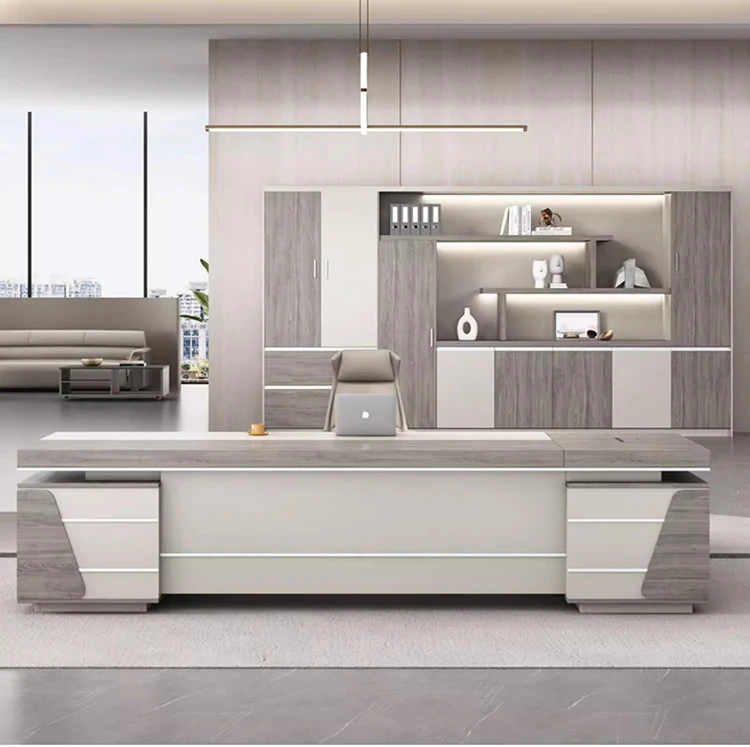 Laminate plywood executive modern office set L shape office desk and chair set