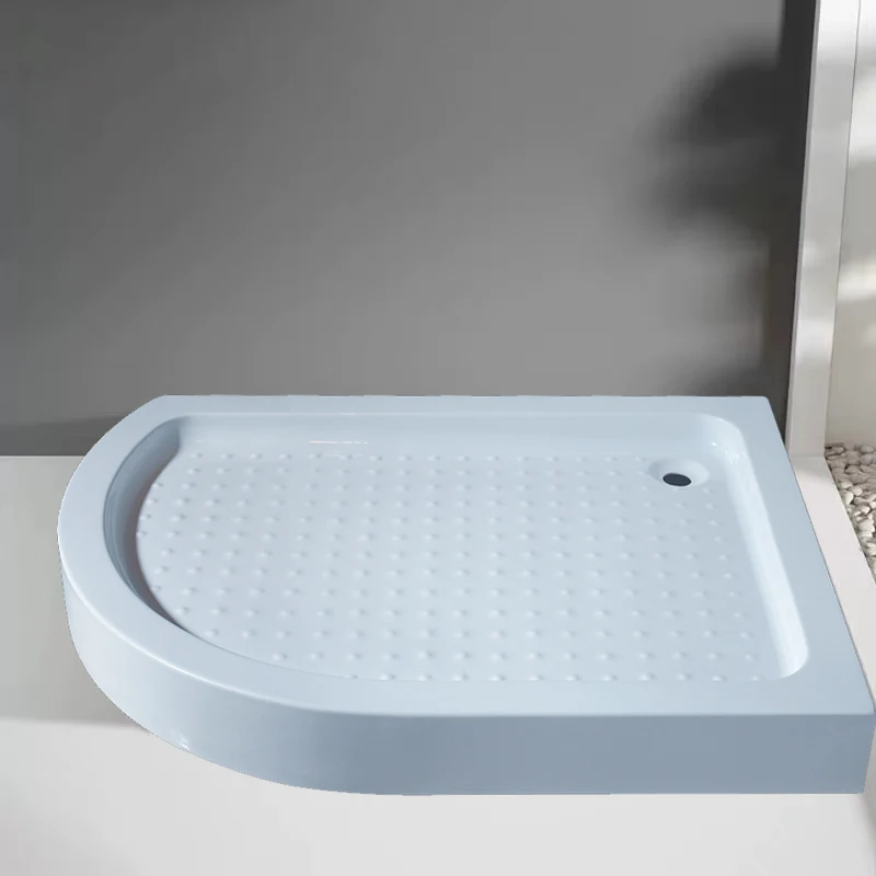 Baide Hotel Modern Easy Installation Surface texture White Acrylic Shower Base Full Curve Level 3 non-slip Shower Tray