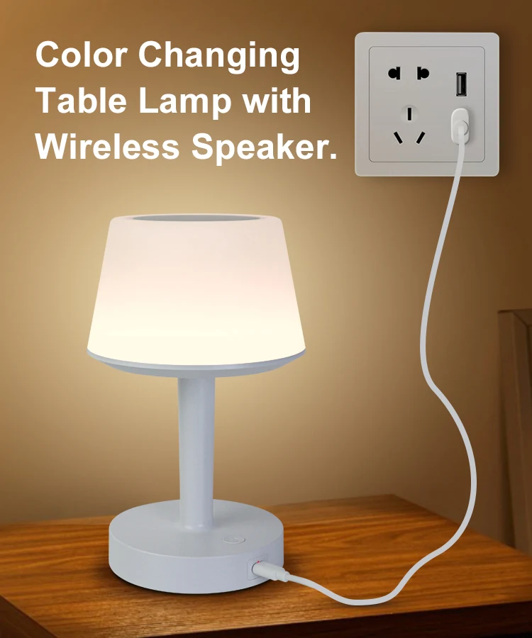 Небольшой размер, качественный пользовательский динамик, портативный умный сенсорный беспроводной динамик, светодиодная лампа, оптовая продажа RGB, наружные Беспроводные динамики