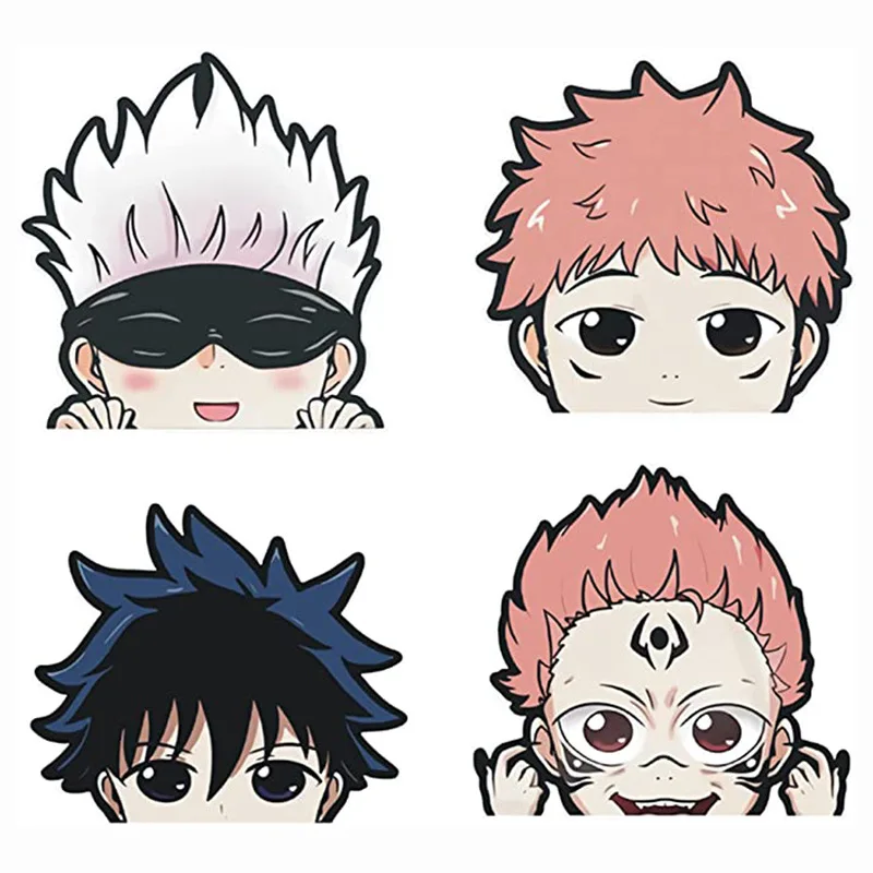 4 pieces of cartoon car body car window bumper stickers JDM fun personality creative motorcycle decoration stickers