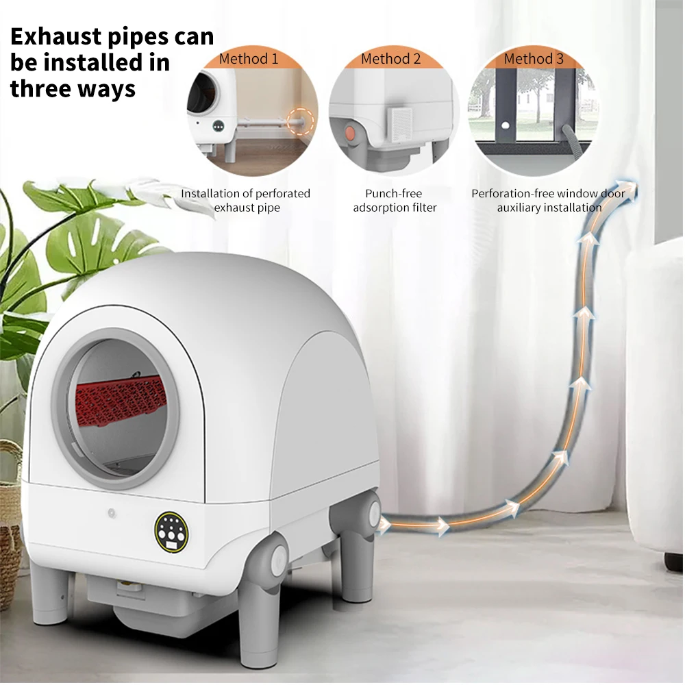 Hot Selling App Control Large Automatic Cat Litter Box  poop shoveling Anti-Belt Sand Anti-Splash