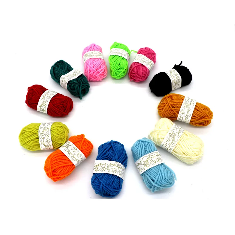 12 color DIY Creative handicraft Color wool for children Wool Yarn Hand Knitting Yarns 300g/piece