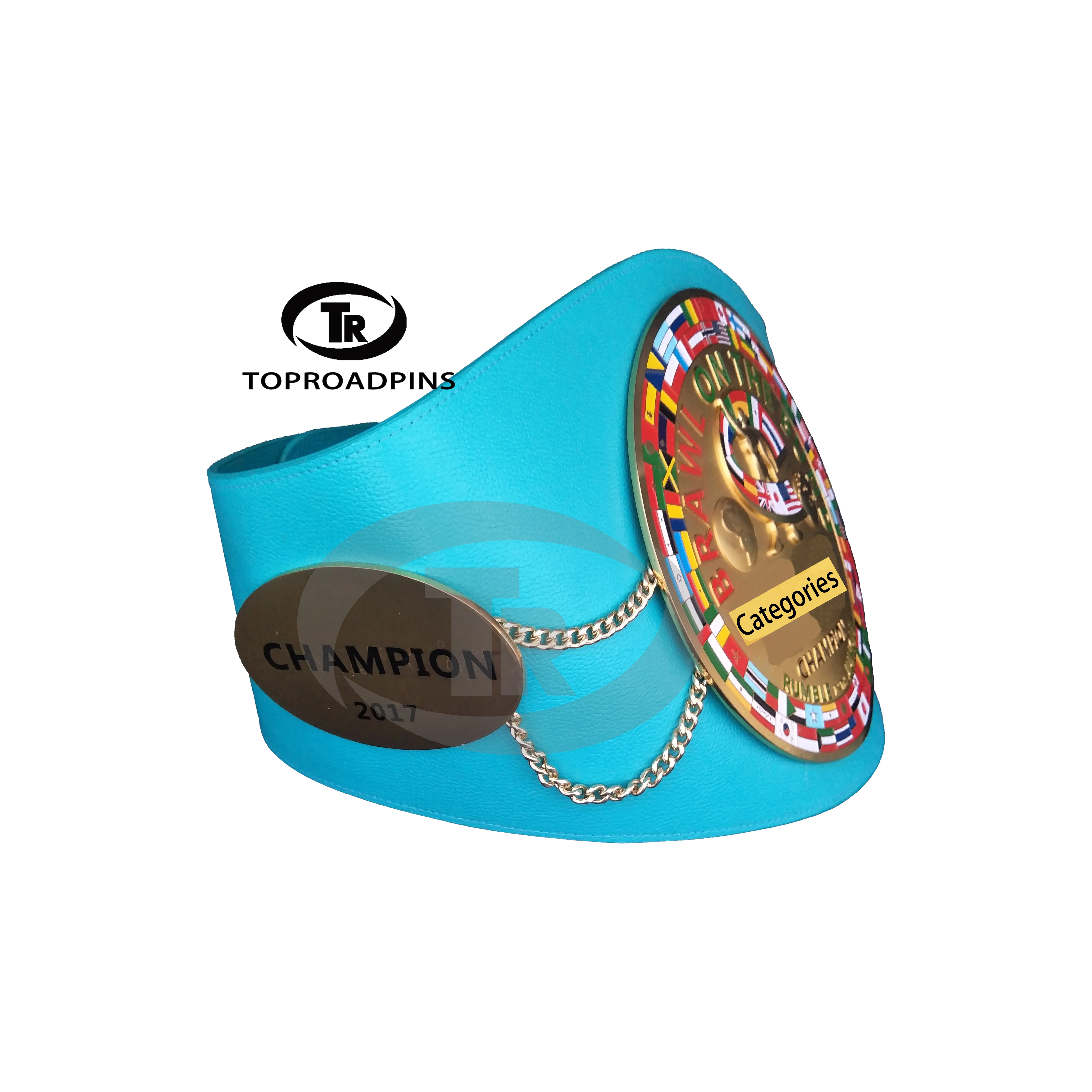 Custom Logo Free Design Gold Supplier American Style Colours Championship Wrestling Belt Fighting