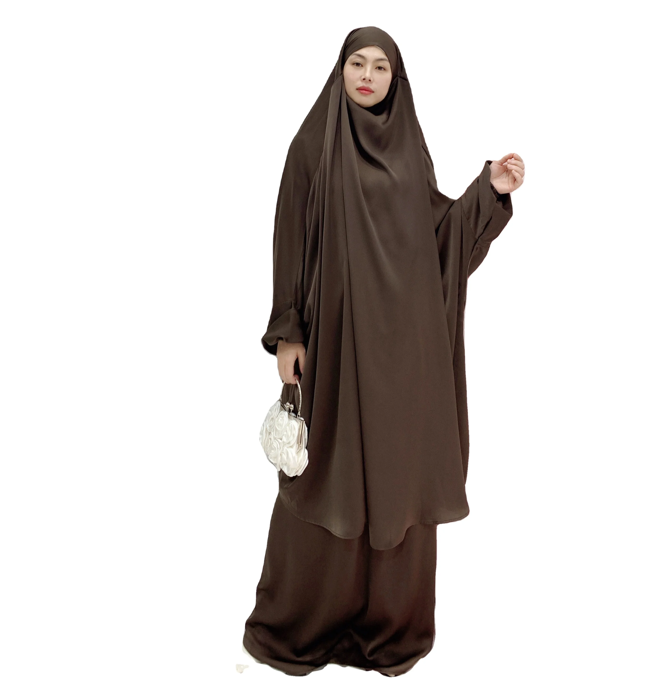 2023 New Parent-Child Outfit Jelbab Abaya Two Pieces Prayer Abaya Set Mom And Kids Ethnic Clothing Kaftan Robe