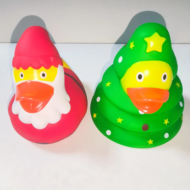 Promotional Custom Plastic Toy Eco-friendly Novelty Christmas Rubber Duck for Decoration