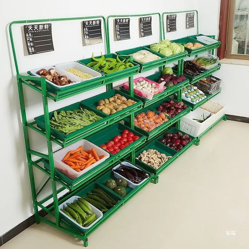 Supermarket vegetable fruit shelves fresh shelves fruit stores vegetable shelves stalls multi-layer vegetable racks