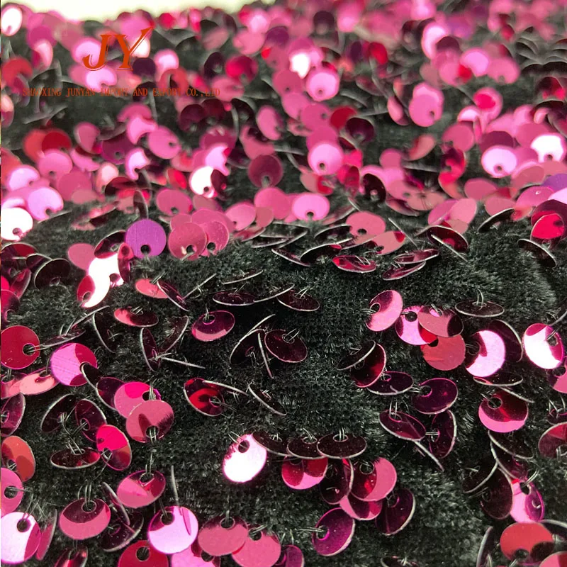 wholesale 100% polyester stretch velvet fabrics with sequins with long life