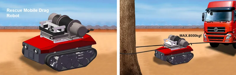 Large robot mobile rc rubber crawler chassis