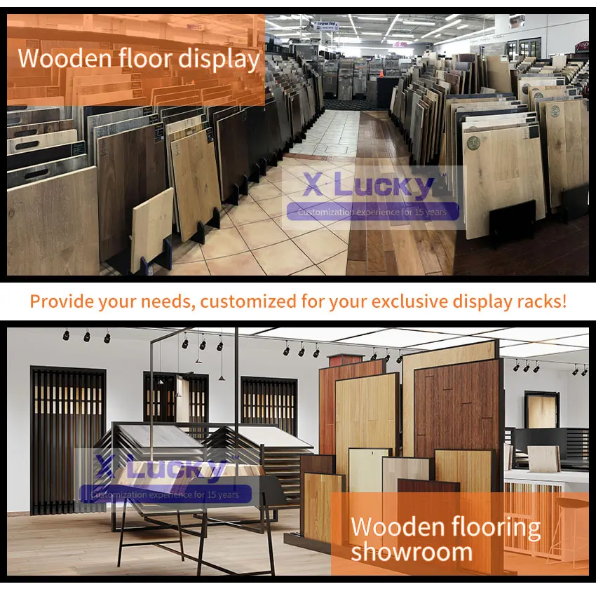 Modern luxury wooden cardboard display stand exhibition wood flooring stand artificial stone iron wood display stands