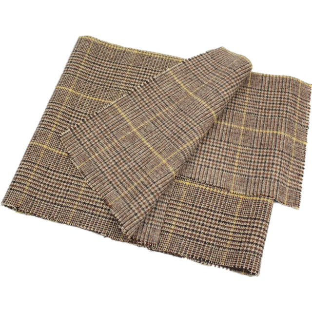High quality 830g double-sided thousand bird check Tweed Wool 20% polyester 80% fabric for blanket suit coat in winter
