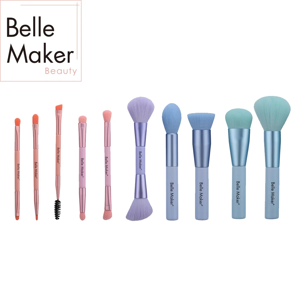 Free Sample Makeup Brushes Handle Makeup Brush Set/Custom Logo 10pcs interchangeable hair eyelash eyeshadow brush de brochas
