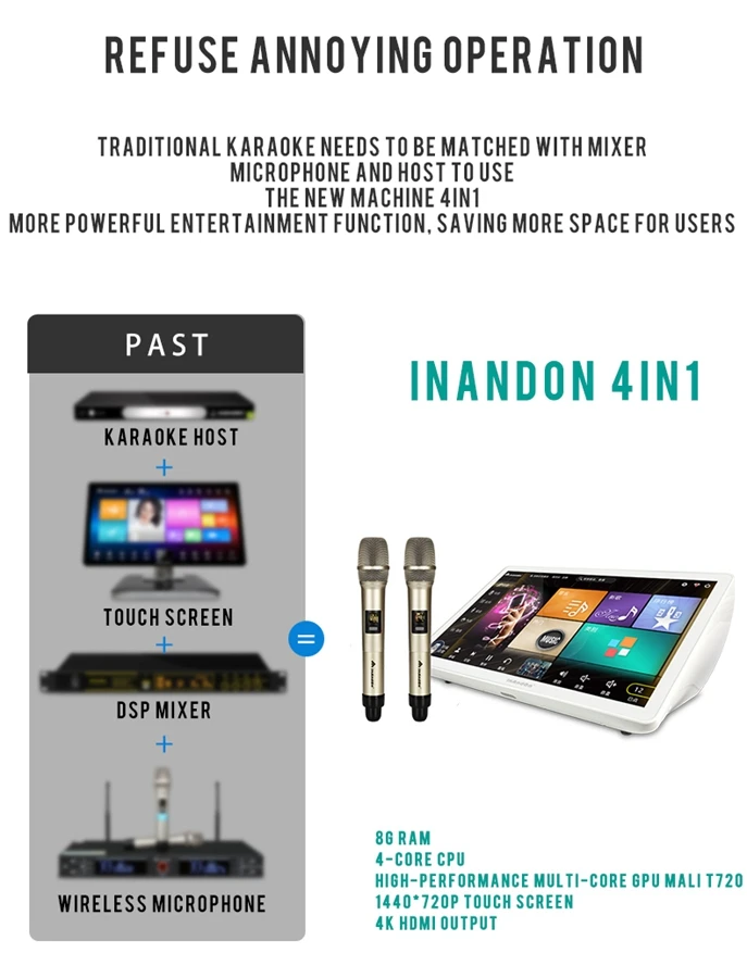 Продать хорошо 19,5 1T 4 в 1 домашнее оборудование KTV гостиная сенсорный экран караоке плеер машина
