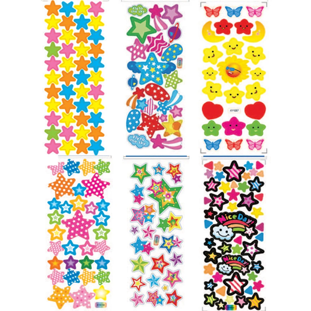 Custom printed pvc stickers, sticky waterproof PVC labels, company logo design cartoon star stickers