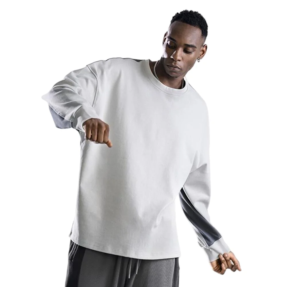 Oversized crewneck soft knitwear fo clothing custom printing sweater for men polyester long sleeve contton men sweatshirt