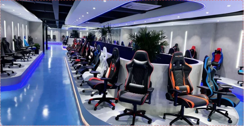 Wholesale high quality computer fabric white gaming chair racing gamer chair with footrest