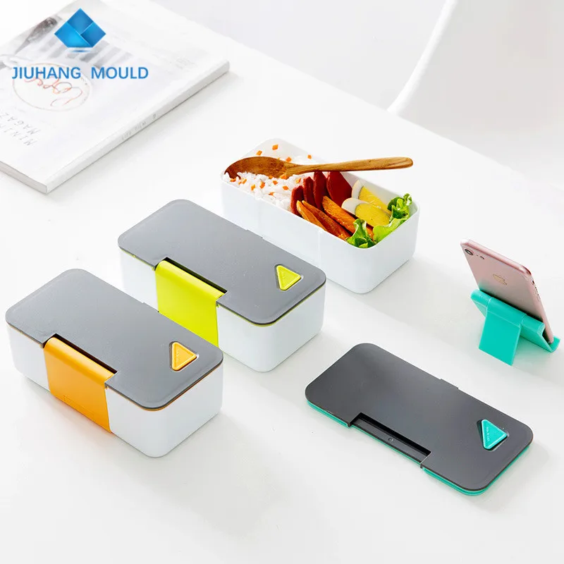 Japanese style Plastic student insulated lunchbox single layer bento box microwave safe mobile phone lunch box 700ML