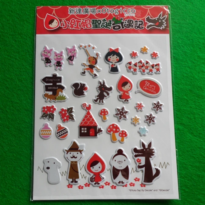 Custom design die cut eva foam puffy stickers sheet for kids  small round smile face 3D bubble sticker