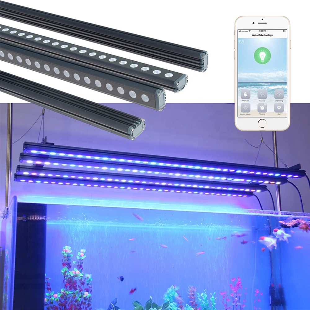 Led Aquarium Light WIFI APP Dimmable 5w Reef Led Light 2ft  3ft 4ft 5ft fish tank sunrise sunset marine reef led Aquarium Light