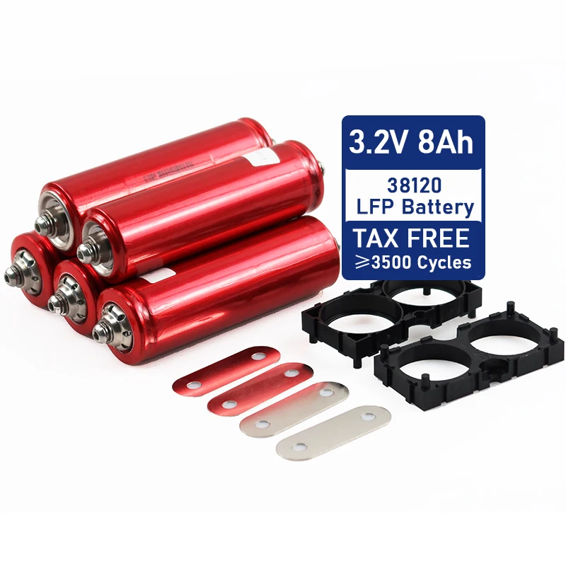 Cylindrical Grade a Lfp 38120S 38120HP 32140 Cell 15Ah 10Ah 8Ah 38120 Rechargeable Lithium Ion 3.2v Lifepo4 Battery for Solar