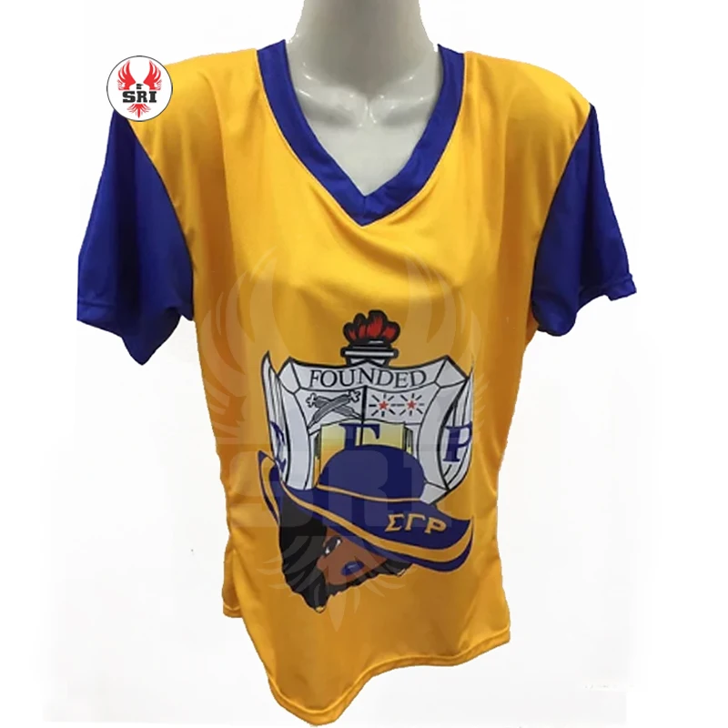 Sigma Gamma Rho Sorority Embroidery Women Polyester Tees | SGRHO Sorority Embroidered Ladies Custom Made  Cotton T-Shirt