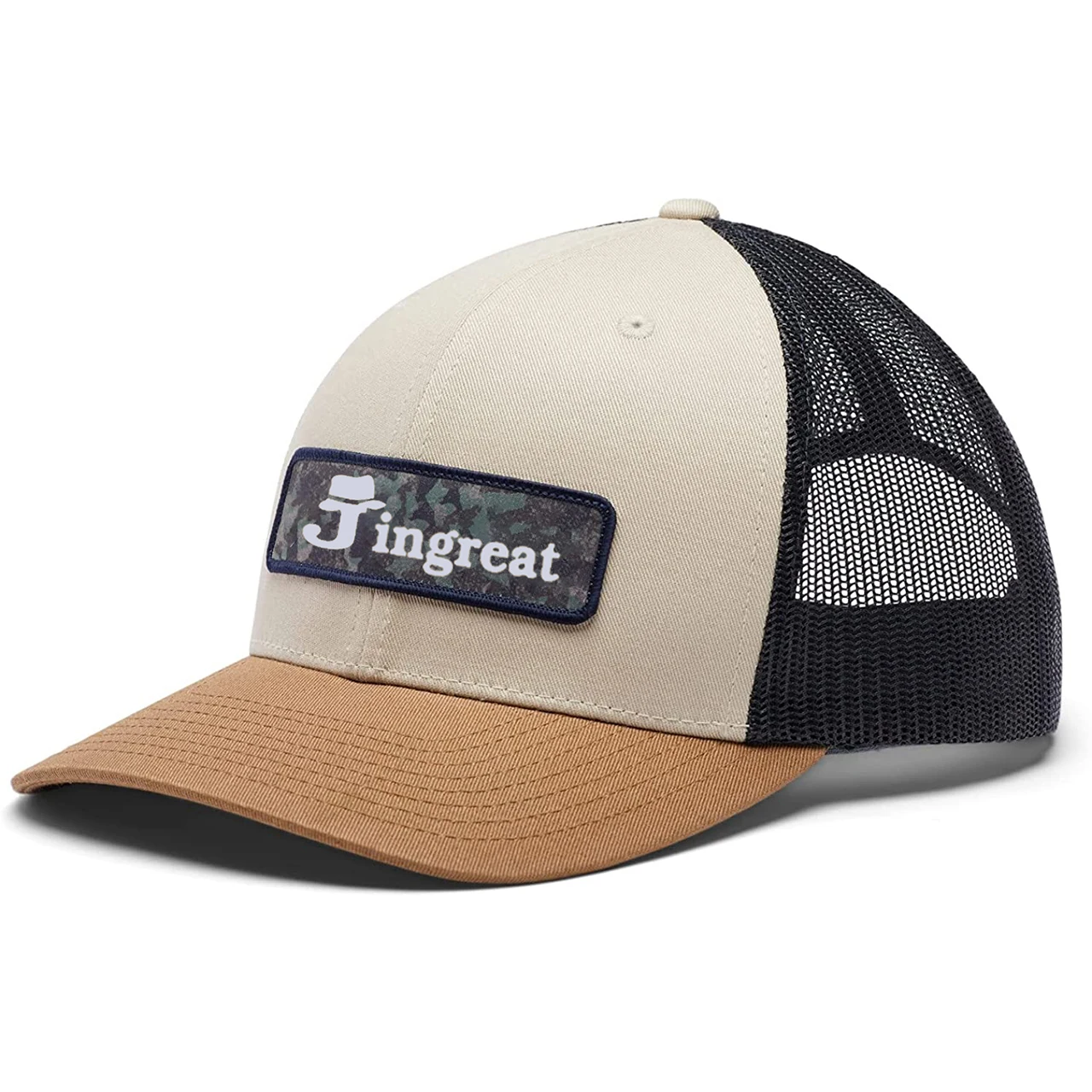 Mesh Snap Back Hat Trucker Baseball Cap Cotton 5 Panel Mesh Snap Back