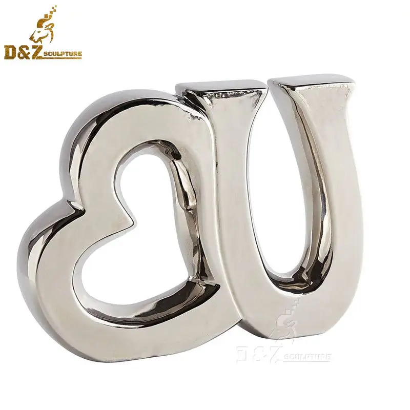 Simple modern stainless steel orange color letters custom make sculpture decor
