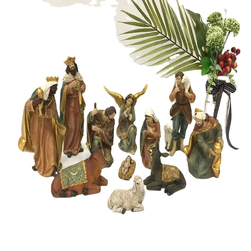 Hot Sale Jesus Statues Resin Crafts Christmas Nativity Scene Set Home Decoration SCULPTURE Religious