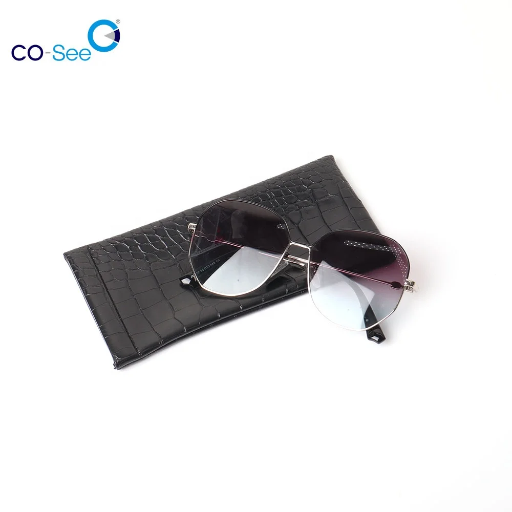 Portable Leather Soft Glasses Case Squeeze Top Spring Sunglasses Pouch Eyeglass Holder Storage
