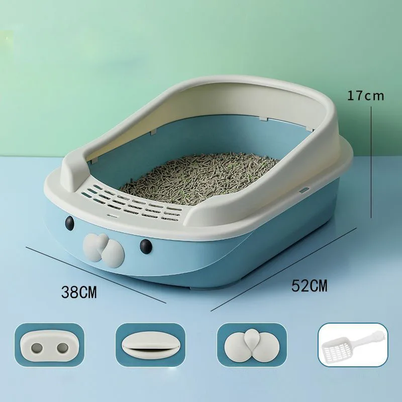 Pet Cleaning Plastic Cat Toilet Box Trays Large Fully Semi-enclosed Cat Toilet Deodorant