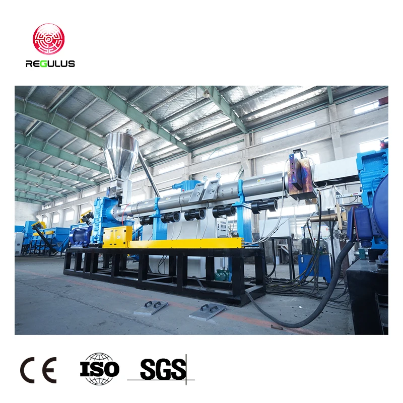 Plastic Recycling Granulating Line PP PE HDPE Rigid Fragments Flakes Pelletizing Line