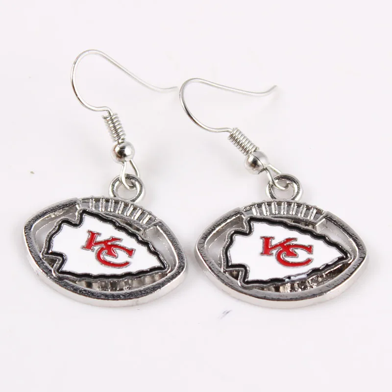 Оптовая продажа, 32 США, американская футбольная команда, логотип, KC nfl, командные серьги