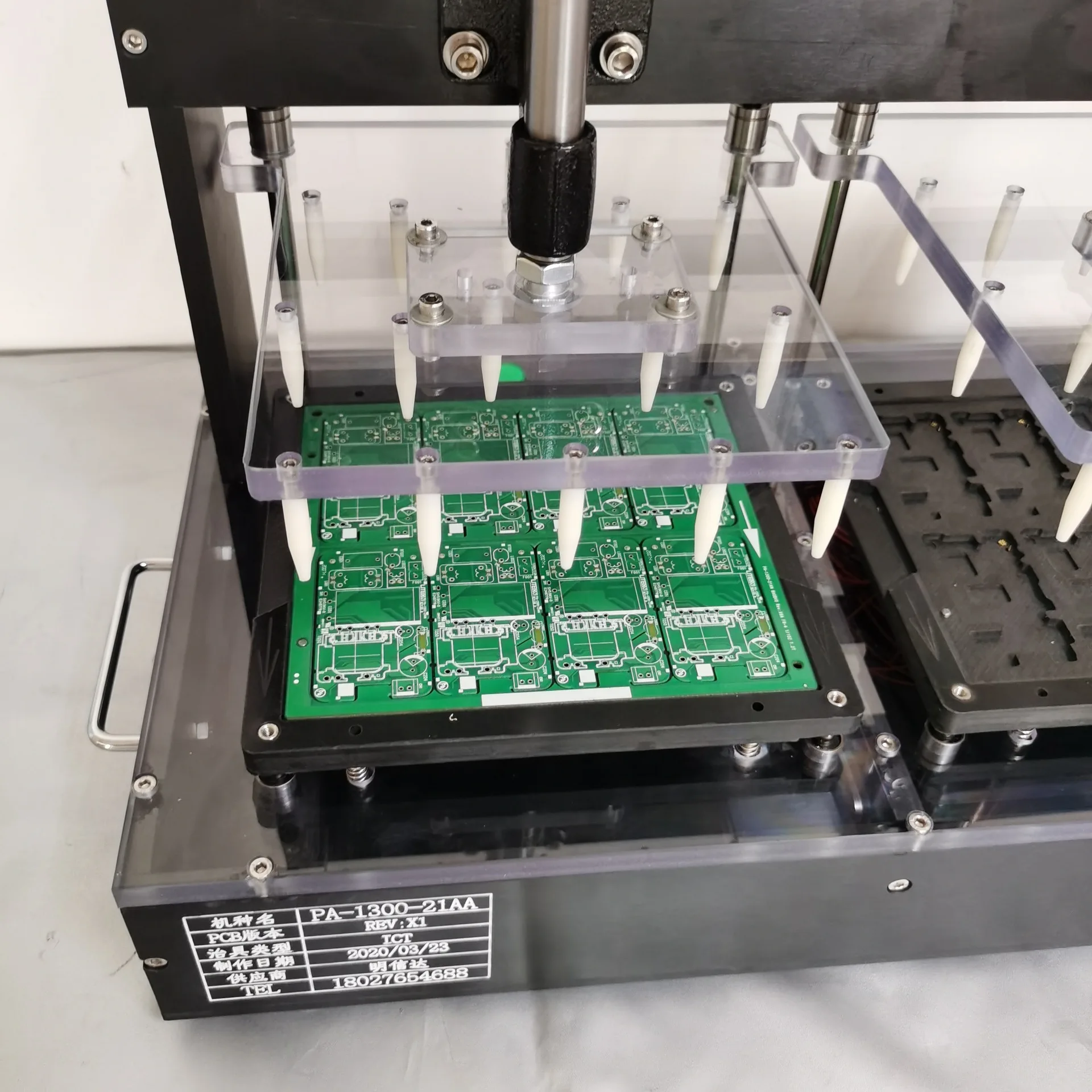 Custom PCB board functional test stand  manual test fixtures Bakelite test fixture Probe fixture
