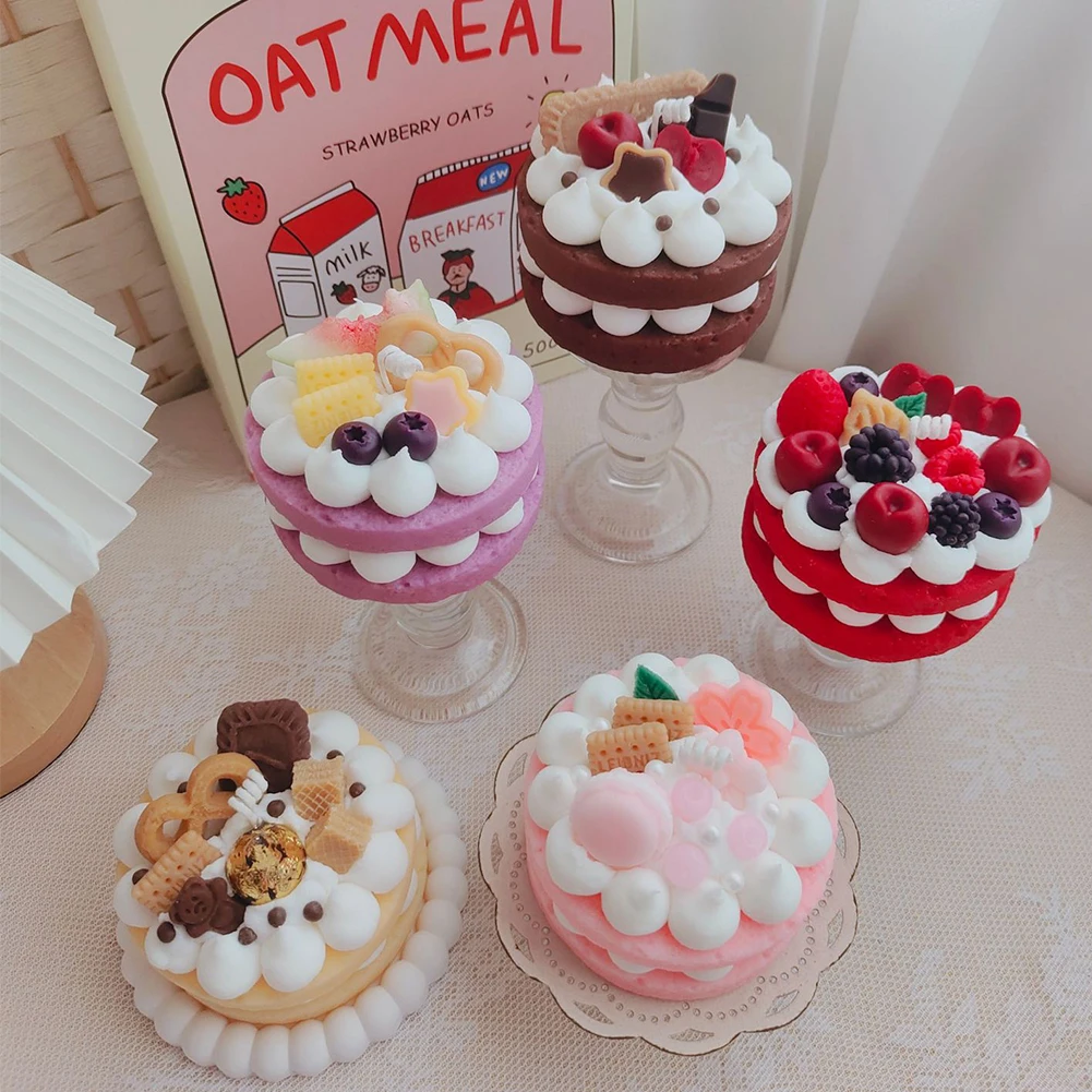 Cake Shape Scented Candle Creative Gift Christmas Shooting Props Handmade Cake Scented Candle Company Anniversary Gift