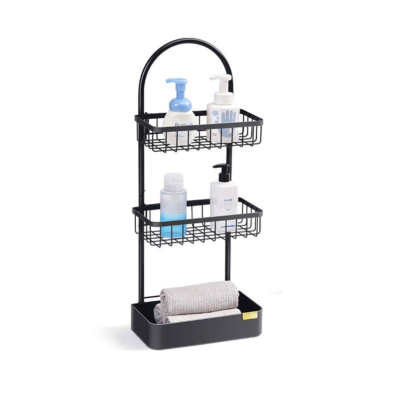 WIREKING 3 Tier Metal Shower Caddy Table Storage Organizer Corner Shower Shelf Caddy Hanging Rack for Bathroom