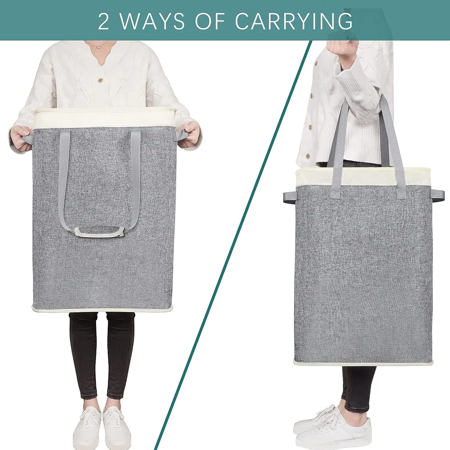 Hot Sales Bathroom Folding Hamper Storage Baskets Clothes Cotton Portable Laundry Basket