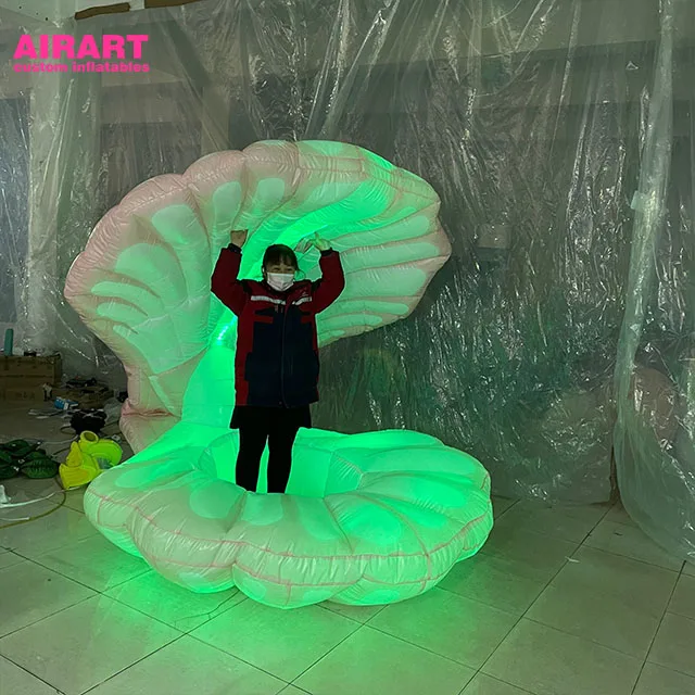 Wedding Stage Decor Giant Inflatable Clam Shell,inflatable Seashells Lamp Balloon