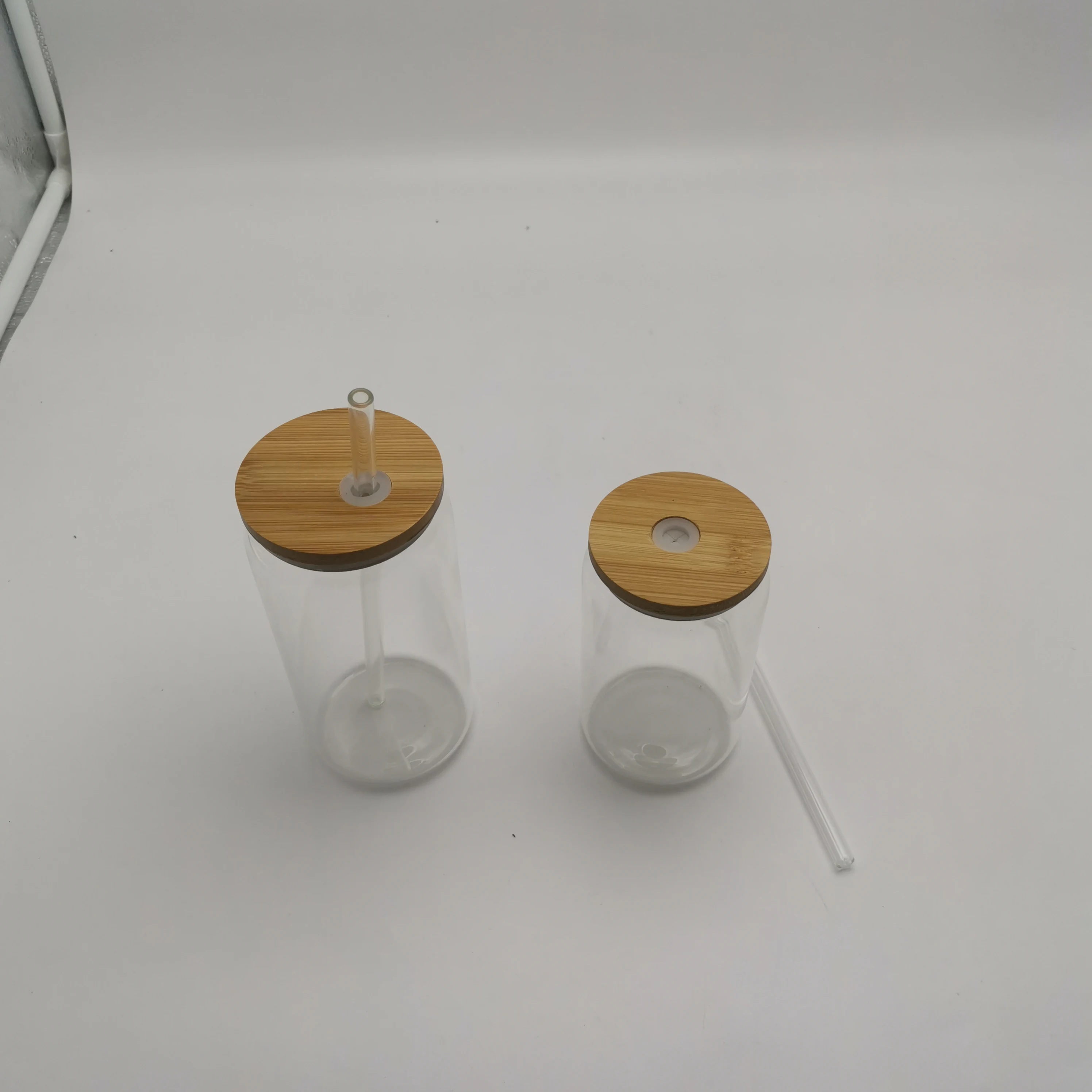 25Ox 25Oz 16 Oz Clear Libby Bear Cans Glass Can No Lid 20Oz With Bamboo Lid And Glass Straw Subl