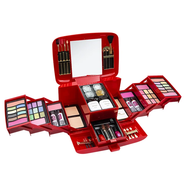 OEM    beauty  cosmetics makeup set/kit  with eyeshadow lipstick ligloss  powder blusher  /makeup bag    NO:C-877