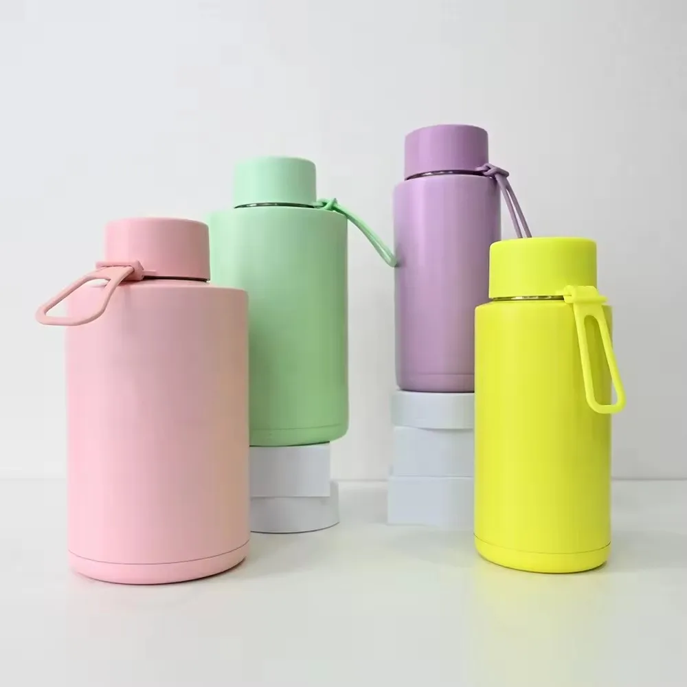 Hot sales Custom bpa free 34oz 1000ml stainless steel vacuum flask reusable frank double wall insulated  water bottle with straw