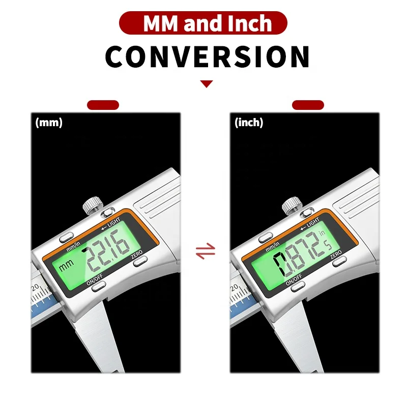 DITRON 150mm 6 Inch Backlight Digital Caliper Electronic Stainless Metal Vernier Caliper Measuring Tools Conversion mm and Inch