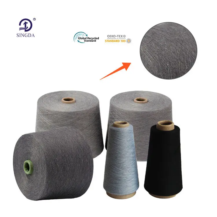 Singda Manufacturer Wholesale Dyed Ring Spun Polyester Yarn AA Grade Core Spun Yarn For Knitting