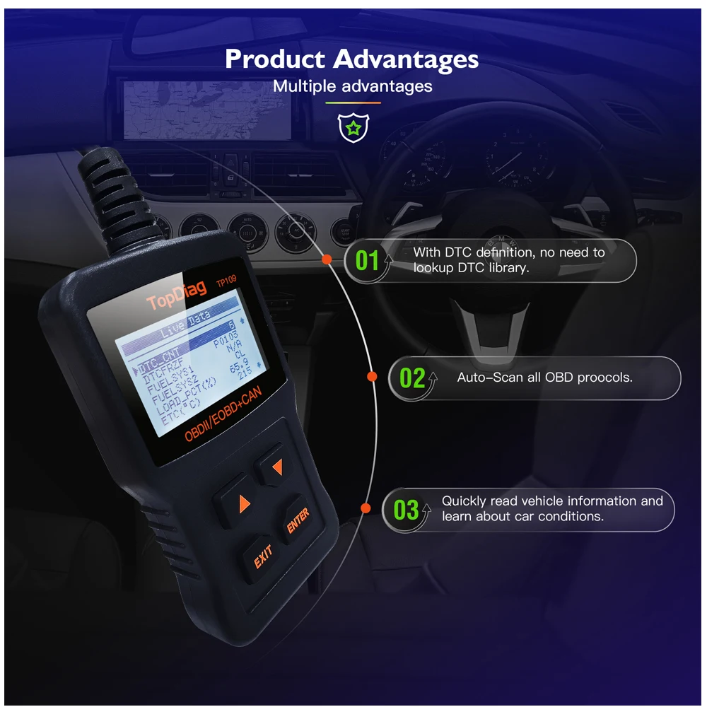  Считыватель кодов OBD2 сканер Creader 3001 OBDII/EOBD автомобильный диагностический инструмент