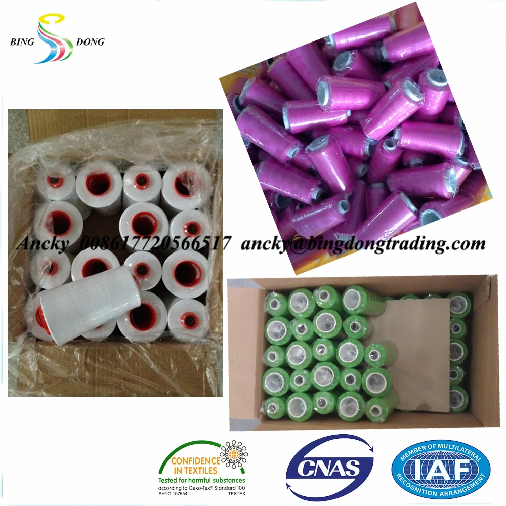 Blanco Y Color 40/2 5000 м 100% Poliester Hilos De Coser Venta Directa Fabrica