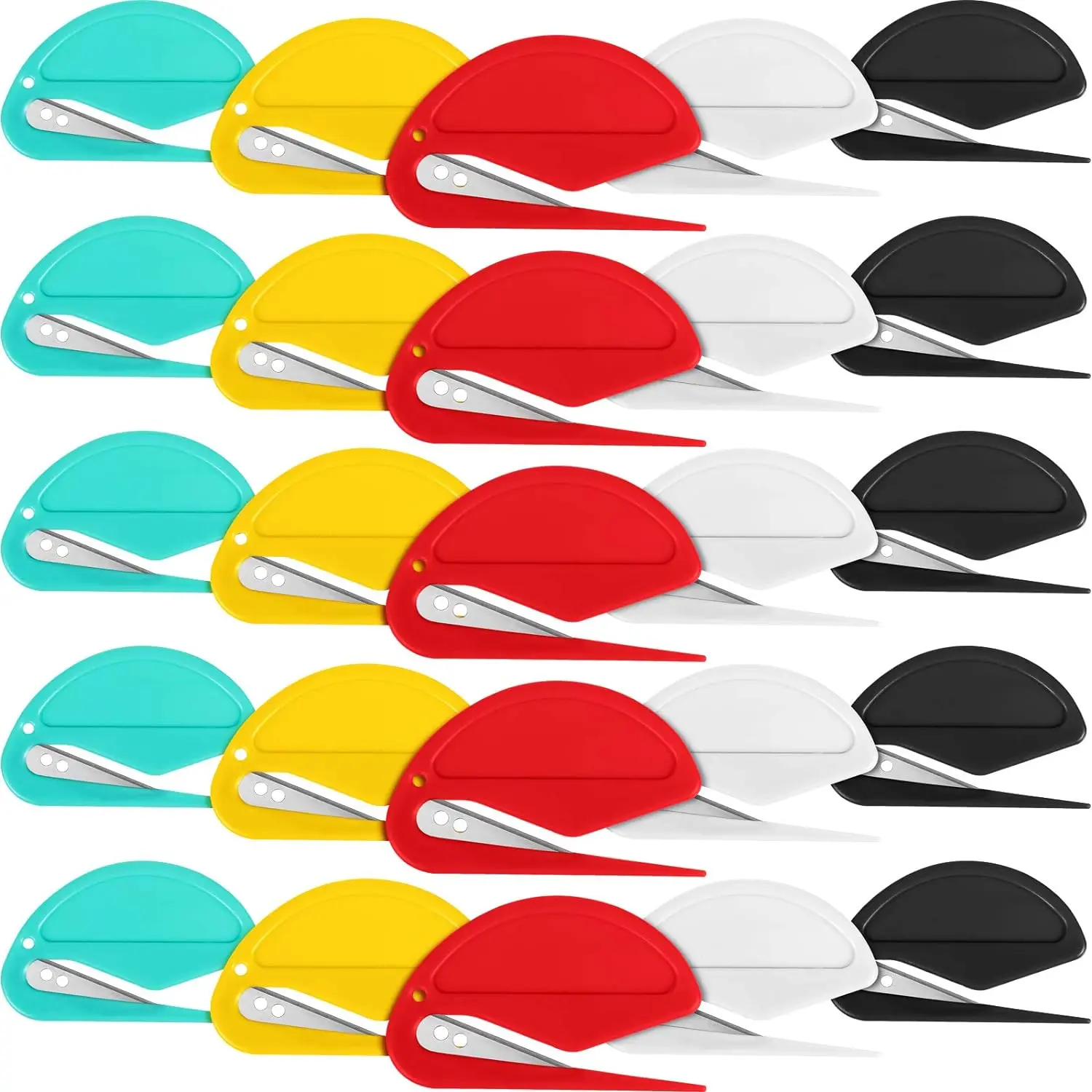 Custom Logo Letter Opener Envelope Slitter Mail Opener Plastic Razor Blade Paper Knife for Envelope Package Paper Box and Mail