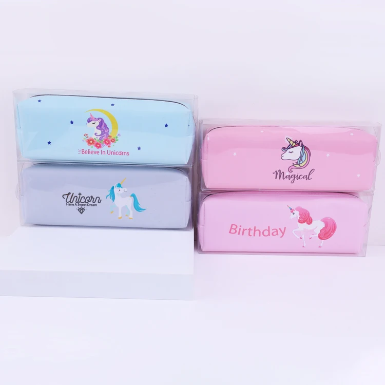 a personalized case pencil unicorn pu leather zipper stationery pouch customize pencil case bag