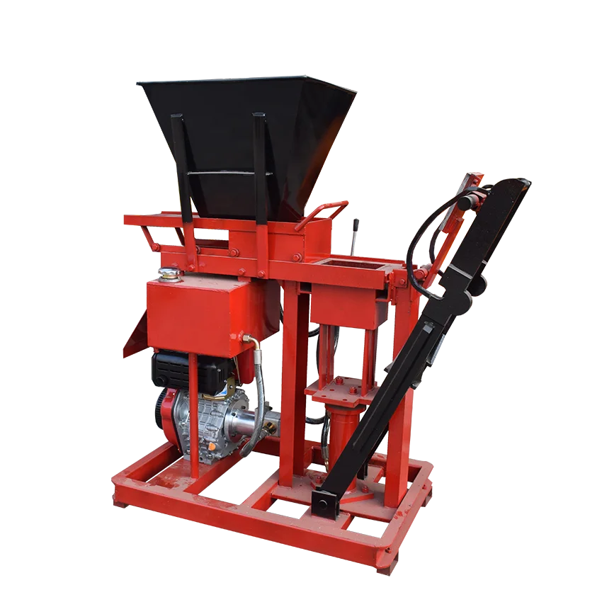 SHM2-25 semi automatic diesel hydraulic press clay soil interlocking hollow paver brick making machine