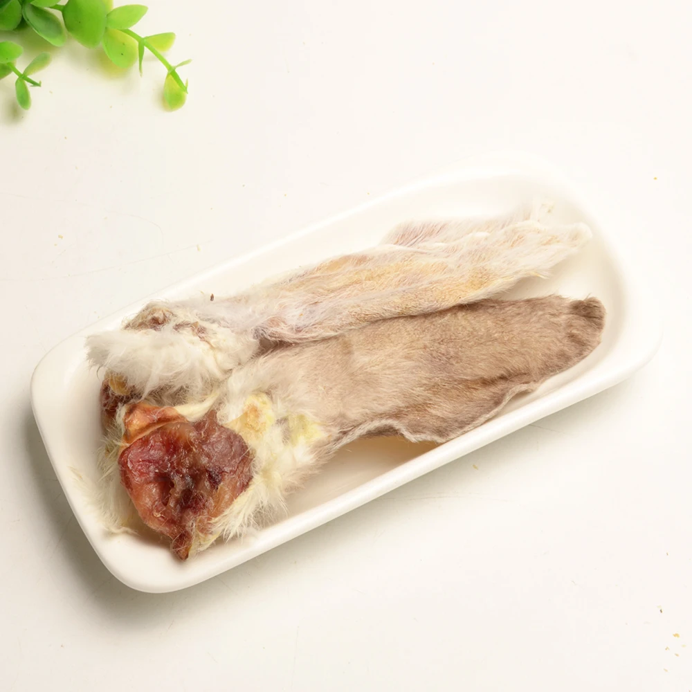 Оптовая продажа с завода сухие уголки для собак натуральные кроличьи уши жевательные