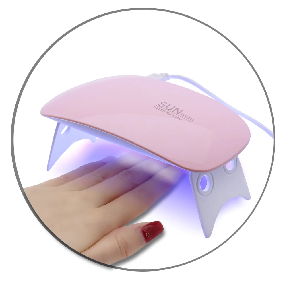 
6W Mini Nail Lamp Pink White Nail Dryer Machine UV LED Lamp Portable Micro USB Cable Home Use Drying Lamp For Gel Varnish 