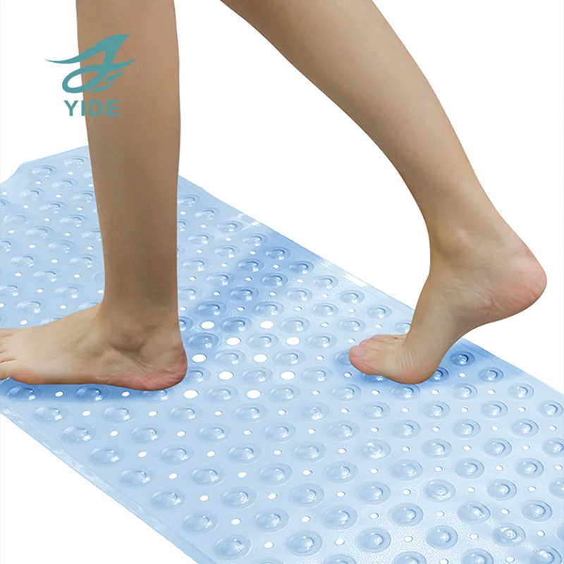 YIDE China Supplier 3D design PVC Antimicrobial Non slip Bath Mat Transparent Purple Floor Mat